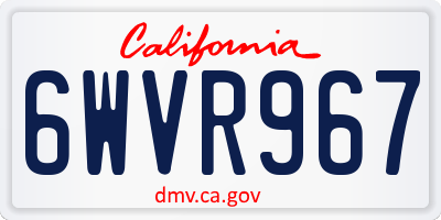 CA license plate 6WVR967