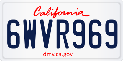 CA license plate 6WVR969