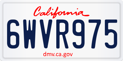 CA license plate 6WVR975