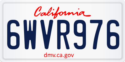 CA license plate 6WVR976