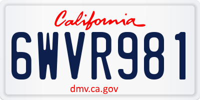 CA license plate 6WVR981