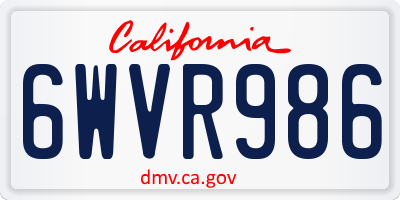 CA license plate 6WVR986