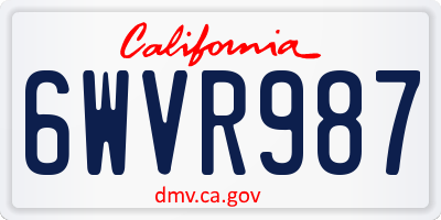 CA license plate 6WVR987