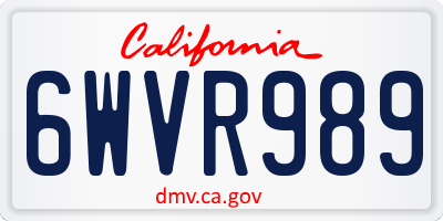 CA license plate 6WVR989