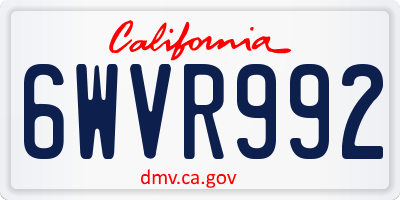 CA license plate 6WVR992