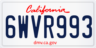 CA license plate 6WVR993