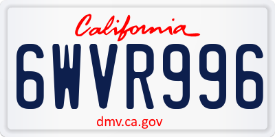 CA license plate 6WVR996