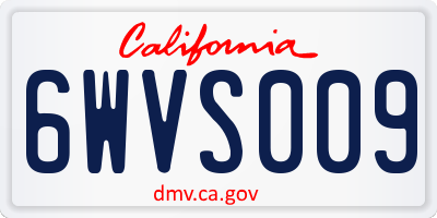 CA license plate 6WVS009