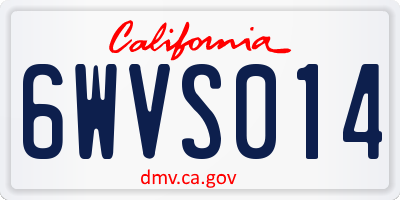 CA license plate 6WVS014