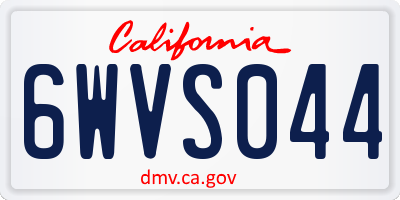 CA license plate 6WVS044