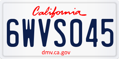 CA license plate 6WVS045