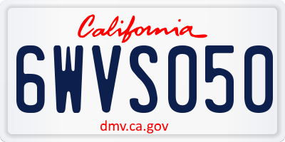 CA license plate 6WVS050