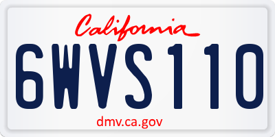 CA license plate 6WVS110