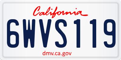 CA license plate 6WVS119