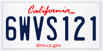 CA license plate 6WVS121