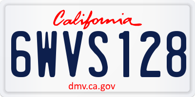CA license plate 6WVS128
