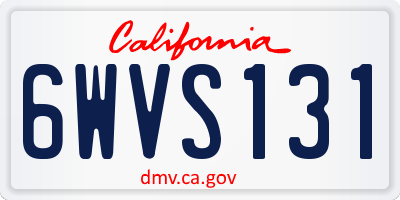 CA license plate 6WVS131