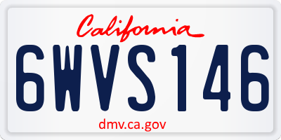 CA license plate 6WVS146