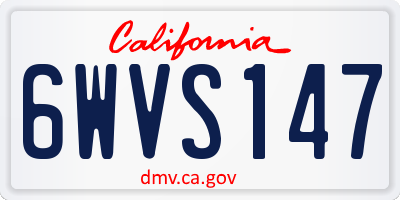 CA license plate 6WVS147