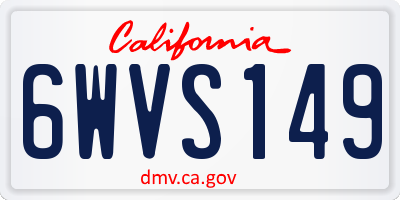 CA license plate 6WVS149