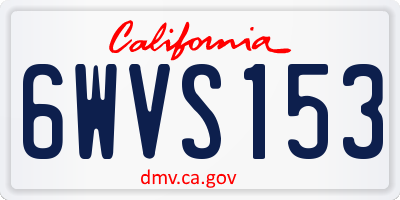 CA license plate 6WVS153
