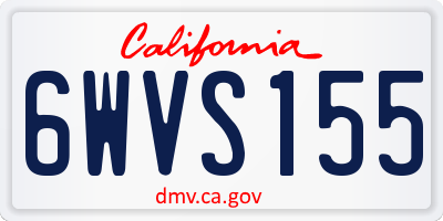 CA license plate 6WVS155