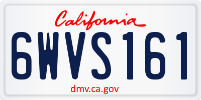 CA license plate 6WVS161