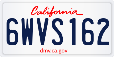 CA license plate 6WVS162