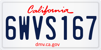 CA license plate 6WVS167