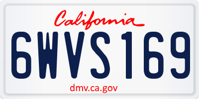 CA license plate 6WVS169