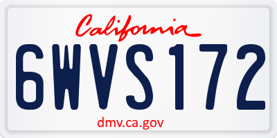 CA license plate 6WVS172