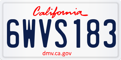 CA license plate 6WVS183