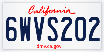 CA license plate 6WVS202
