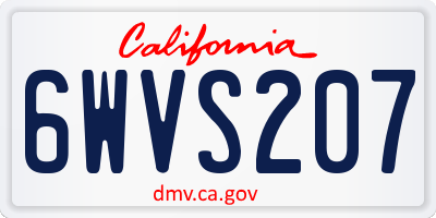 CA license plate 6WVS207