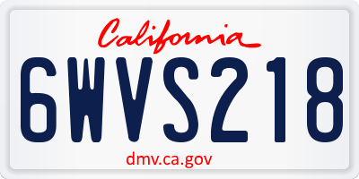CA license plate 6WVS218
