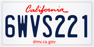 CA license plate 6WVS221