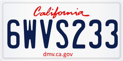 CA license plate 6WVS233