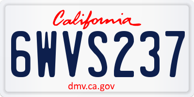 CA license plate 6WVS237