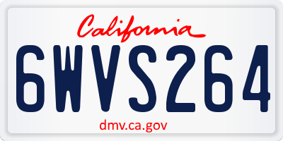 CA license plate 6WVS264
