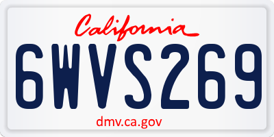 CA license plate 6WVS269