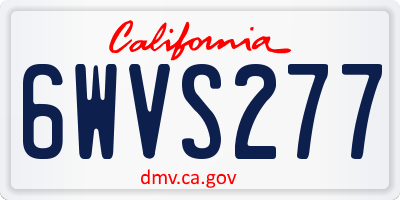 CA license plate 6WVS277