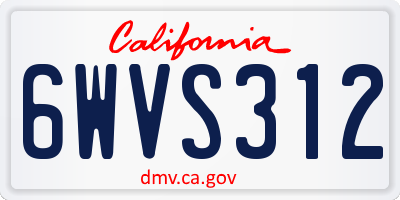 CA license plate 6WVS312