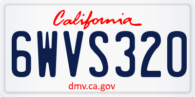 CA license plate 6WVS320