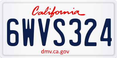 CA license plate 6WVS324