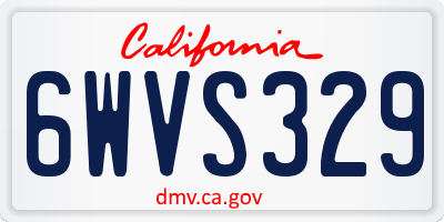 CA license plate 6WVS329