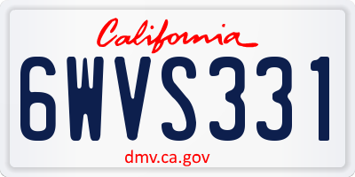 CA license plate 6WVS331
