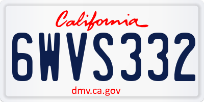 CA license plate 6WVS332