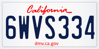 CA license plate 6WVS334