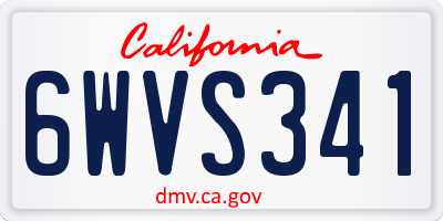 CA license plate 6WVS341