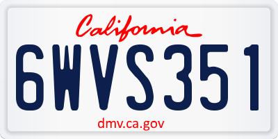 CA license plate 6WVS351